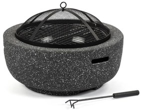 Fieldmann - Hordozható fa tábortűz rostéllyal antracit