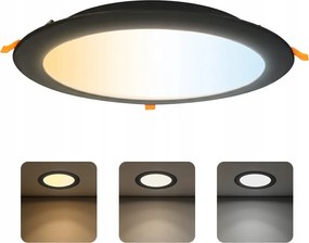 Horoz Mennyezeti Led panel lámpatest 30W 3CCT Kerek Süllyesztett Lámpa Fekete