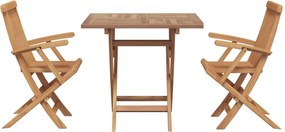 vidaXL Kert étkező szett 3 pcs Barna Tömör Akácfa