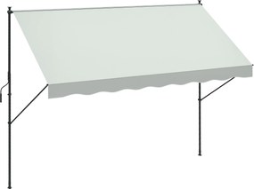 Outsunny Kihúzható Kézi Napernyő 3x1.75 m Kültéri Terasznápernyő Magasságállítás Karral 210-310 cm Fúrás Nélkül Balkonra Kertbe Krém | Aosom