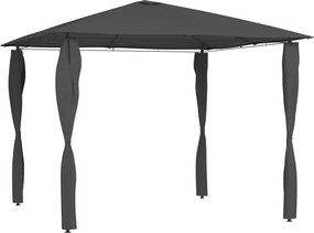 vidaXL antracitszürke pavilon oszlop takarókkal 3 x 3 x 2,6 m 160 g/m²