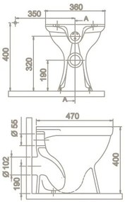 CeraStyle WC csésze - porcelán - mély öblítésű - HÁTSÓ kifolyású