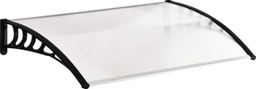 Outsunny Elülső Ajtó Napernyő 90 x 150 cm Polikarbonát Ajtó Napernyő, Dőlt Ívű Napernyő UV Védelemmel, Napernyő Esővédelem Kültérre, Fehér | Aosom
