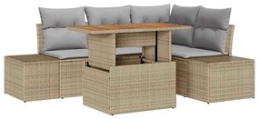 vidaXL Kerti Kanapé Szett párnával párnával 5 pcs Barna és szürke