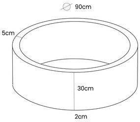 Szürke kordbársony labdamedence ø 90x30 cm Montessori – Meowbaby