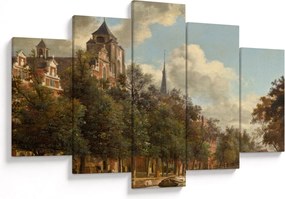 Kép - Jan van der Heyden, View Down a Dutch Canal, reprodukciók (150x105 cm)