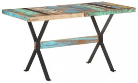 tömör újrahasznosított fa étkezőasztal 140 x 70 x 76 cm
