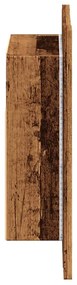 antik fa színű szerelt fa tükrös szekrény LED-del 40x12x45 cm
