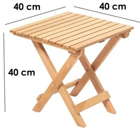 Kerti asztal 40x40 cm bükkfából