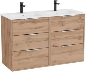 Roca Optica fürdőszobaszekrény dupla mosogatóval 120x75,7x45,5 cm tölgyfa OPT1203ZO