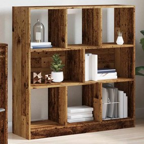 antik fa színű szerelt fa könyvszekrény 97,5 x 29,5 x 100 cm