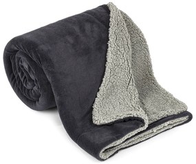 4Home gyapjú hatású pléd világosszürke/antracit, 150 x 200 cm