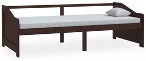 sötétbarna 3 személyes tömör fenyőfa kanapéágy 90 x 200 cm