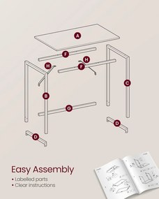 Íróasztal 100 × 50 × 76 cm karamell barna–fekete színben