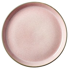 Rózsaszín-szürke desszertes agyagkerámia tányér ø 17 cm Mensa – Bitz