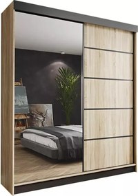 Amo 200 Tolóajtós Szekrény 200cm, Sonoma Tölgy