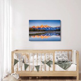 A havas hegycsúcsok képe (90x60 cm)