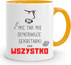 Sárga Bögre Ajándék Titkárnőnek Semmi Ilyen Nem nyomott mintás fotóval