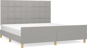 vidaXL világosszürke szövet ágykeret matrac nélkül 160 x 200 cm