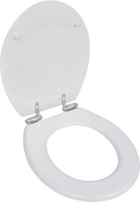 vidaXL lassan csukódó egyszerű tervezésű fehér MDF WC-ülőke