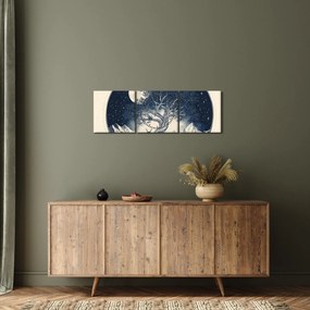 Kép – Mágikus fa szarvassal I. (órával) (90x30 cm)