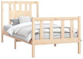 tömör fenyőfa ágykeret fejtámlával 90 x 200 cm