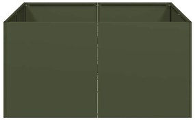 vidaXL növénytartó olívazöld 80x80x40 cm hidegen hengerelt acél