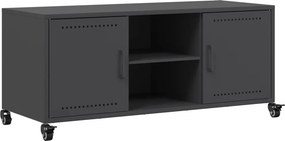 vidaXL fekete acél TV-szekrény 100,5 x 39 x 43,5 cm