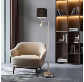 Eglo - LED Állólámpa TUNJA 1xE27/60W/230V + LED/2,1W átm. 30 cm króm/barna