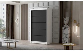 Nagy szekrény LIVIO IV 100 cm Fehér / Fekete