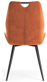 MAZZONI EXPORT ARNO Fahéj (Bluvel 4215 szövet) - MODERN KÁRPITOZOTT ÉTKEZŐSZÉK NAPPALIBA/ÉTKEZŐBE VELVET FOGANTYÚVAL NARANCSSÁRGA/BARNA