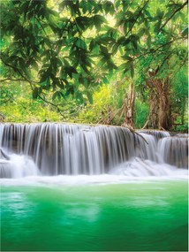 Fotótapéta flizelina Trópusi vízesés pihenés dzsungel erdő 206x275 +ragasztó