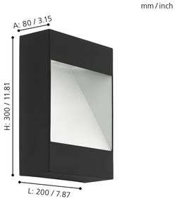 Eglo 98095 - LED Kültéri fali lámpa MANFRIA LED/10W/230V IP44