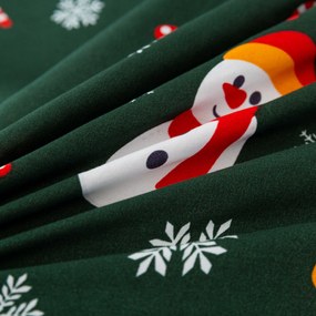 SNOWMAN AND GINGERBREAD mikroszálas ágyneműhuzat zöld Ágyneműhuzat mérete: 70 x 90 cm | 140 x 220 cm