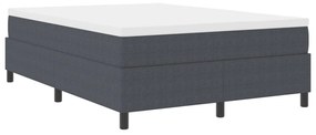 Boxspring Ágy Sötétszürke 140x200 cm Bordás Szövet