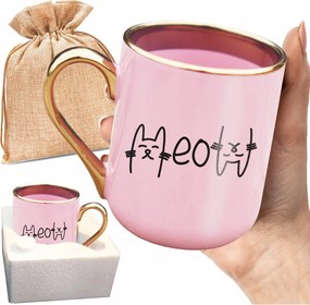 Bögre Aranyos Meow Nyomtatással A Macskák Szerelmeseinek Macskák Macska Print