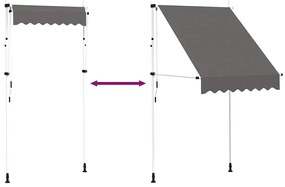kézzel feltekerhető antracit napellenző 150 cm