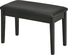 HOMCOM Zongorapad, Zongorapad titkos tárolóval, Zongorapad műbőr párnával, Zongoraszék zongorához, Billentyűzethez, 75 x 35 x 49 cm, Fekete | Aosom