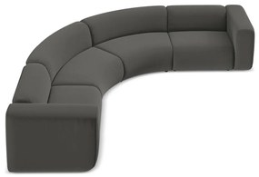 Szürke bársony sarokkanapé Ekahi – Makamii