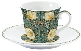 Porcelán teás csésze - 200ml -  William Morris, Black