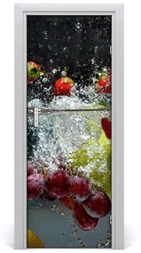 Poszter tapéta ajtóra Gyümölcsök víz alatt 75x205 cm