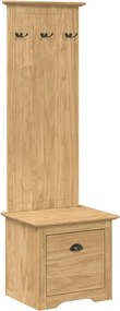 vidaXL Előszobafal fiókkal BODO Méz barna 50 x 40 x 156,7 cm Faanyag