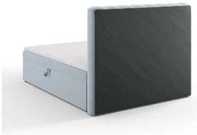 Világoskék boxspring ágy tárolóhellyel 160x200 cm Gina – Milo Casa