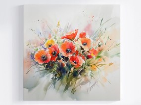 Vászonkép Canvas Természet Dekoráció Mezei Virágok Pipacs Csokor 40x40