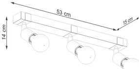 Sollux SL.1297 - Spotlámpa ZUCA 3xE27/15W/230V fekete