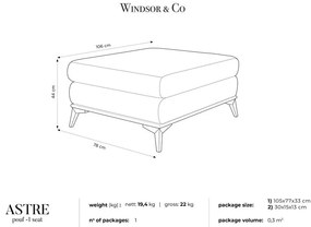 Astre szürke puff bársony kárpittal - Windsor &amp; Co Sofas