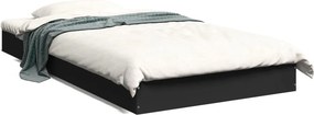 vidaXL fekete szerelt fa ágykeret 100 x 200 cm