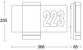 Steinel 067205 - LED Házszám érzékelővel L270SC LED/7,8W/230V IP44