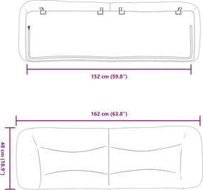 fekete műbőr fejtámla párna Hvar 152 cm