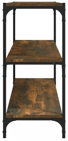 füstös tölgy szerelt fa és acél könyvszekrény 80 x 33 x 70,5 cm